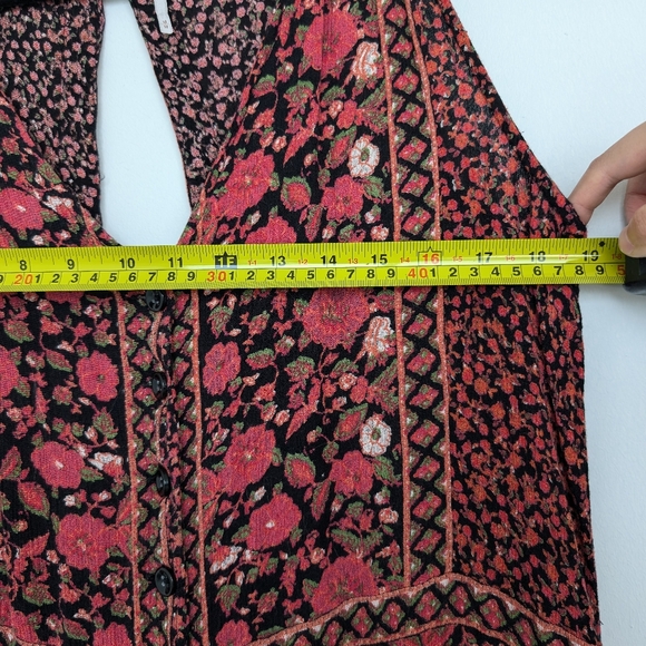 Free People Bohemian Country Sleveless Culotte Jumpsuit Sz M - Picture 13 of 15